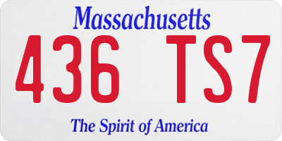 MA license plate 436TS7
