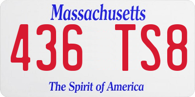 MA license plate 436TS8