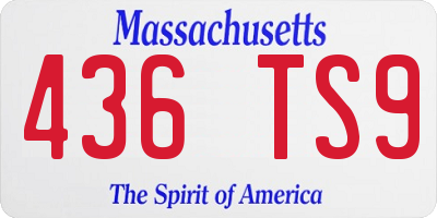 MA license plate 436TS9