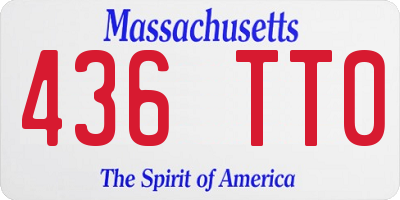 MA license plate 436TT0
