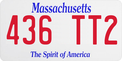 MA license plate 436TT2