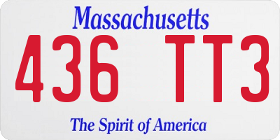 MA license plate 436TT3