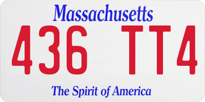 MA license plate 436TT4