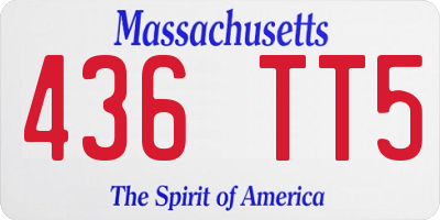 MA license plate 436TT5