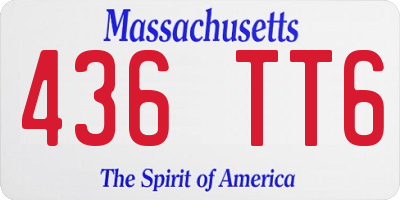 MA license plate 436TT6