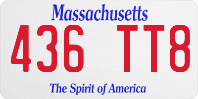 MA license plate 436TT8