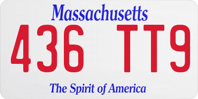 MA license plate 436TT9