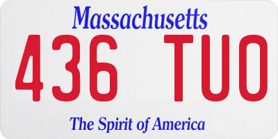 MA license plate 436TU0