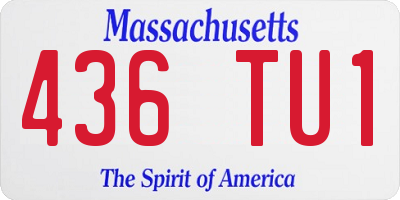 MA license plate 436TU1