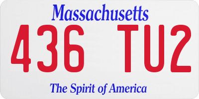 MA license plate 436TU2