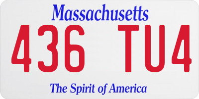 MA license plate 436TU4