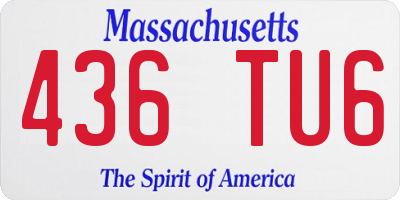 MA license plate 436TU6