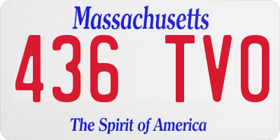 MA license plate 436TV0