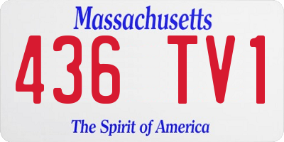 MA license plate 436TV1