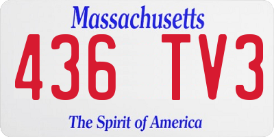 MA license plate 436TV3