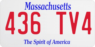 MA license plate 436TV4