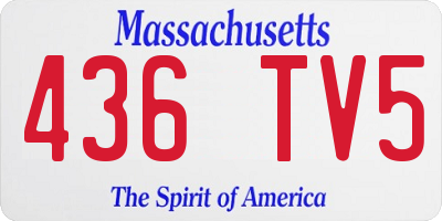 MA license plate 436TV5