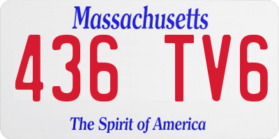 MA license plate 436TV6