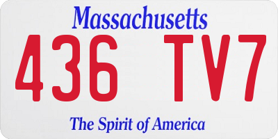 MA license plate 436TV7