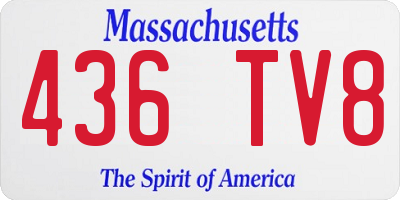 MA license plate 436TV8
