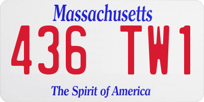 MA license plate 436TW1