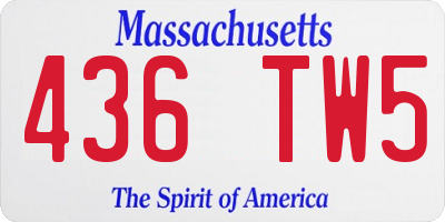 MA license plate 436TW5