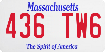 MA license plate 436TW6