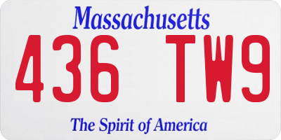 MA license plate 436TW9