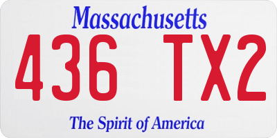 MA license plate 436TX2