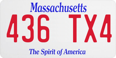 MA license plate 436TX4