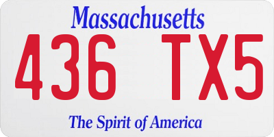 MA license plate 436TX5
