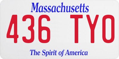 MA license plate 436TY0