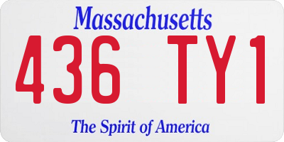 MA license plate 436TY1