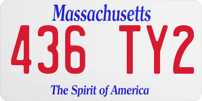 MA license plate 436TY2
