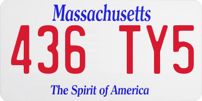 MA license plate 436TY5