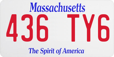 MA license plate 436TY6