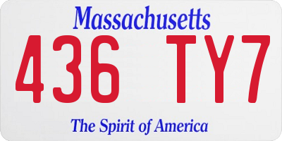 MA license plate 436TY7