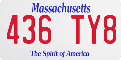 MA license plate 436TY8