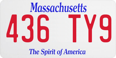 MA license plate 436TY9