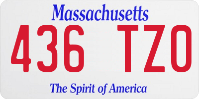 MA license plate 436TZ0