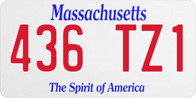 MA license plate 436TZ1