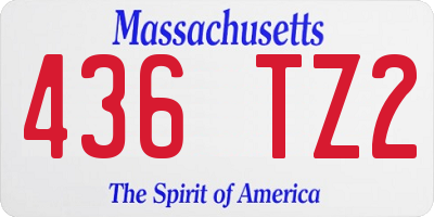 MA license plate 436TZ2