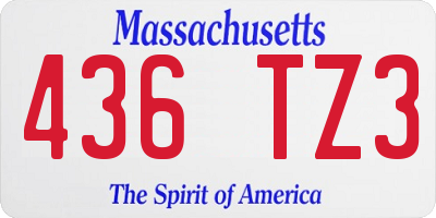 MA license plate 436TZ3