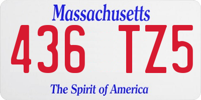 MA license plate 436TZ5