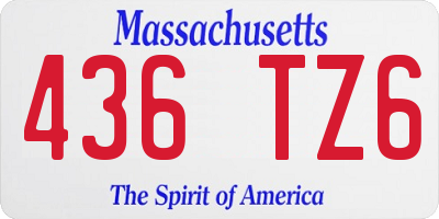 MA license plate 436TZ6
