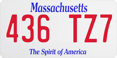 MA license plate 436TZ7