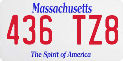 MA license plate 436TZ8