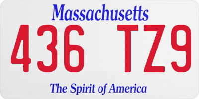 MA license plate 436TZ9