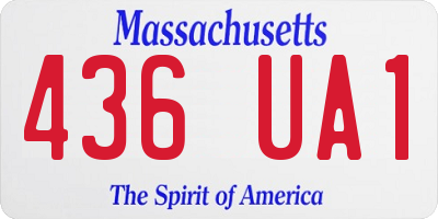 MA license plate 436UA1