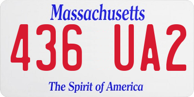 MA license plate 436UA2
